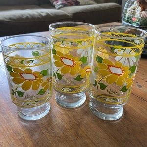3 Vintage Hildi Anchor Hocking Drinking Glasses
